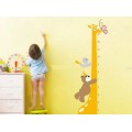  Giraffe Growth Chart - Bear, Birds Playing Wall Sticker